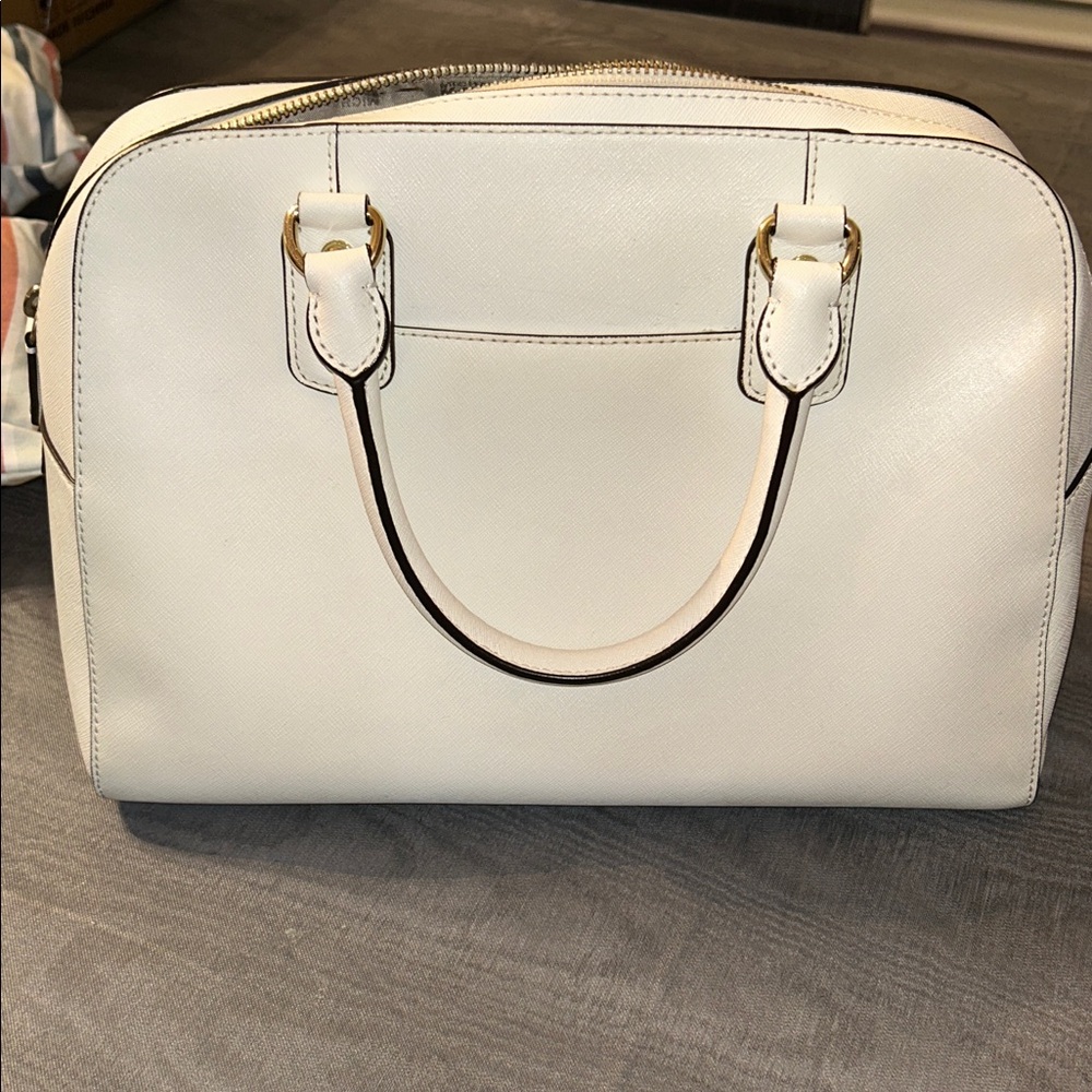 Michael Kors White Satchel with Gold Accents - Picture 2 of 7